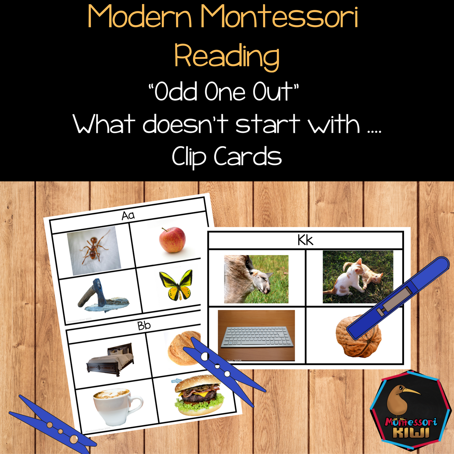 Modern Montessori Reading: Odd One Out initial sound isolation (literacy)