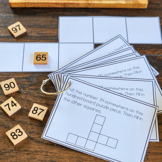 Hundred Board Puzzle Pieces Task Cards - montessorikiwi
