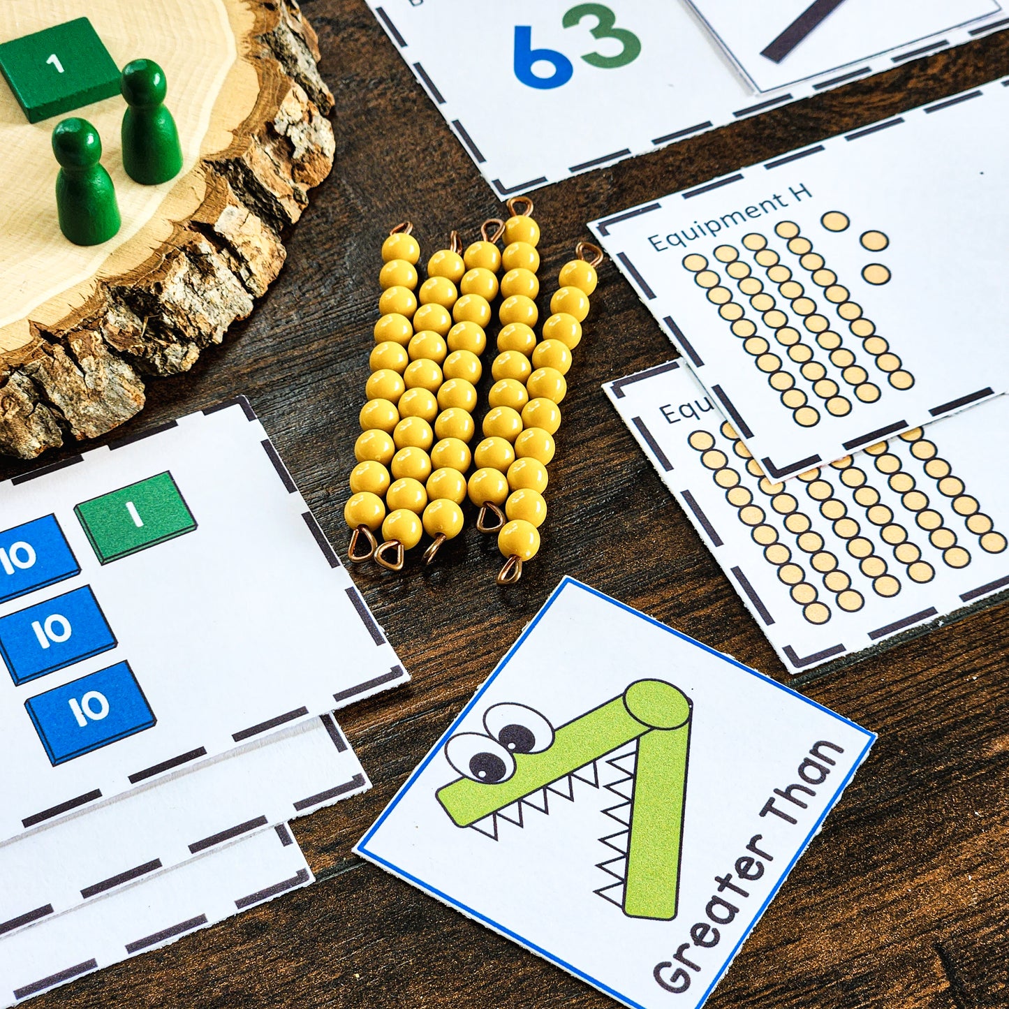 Greater than less than for Montessori - montessorikiwi
