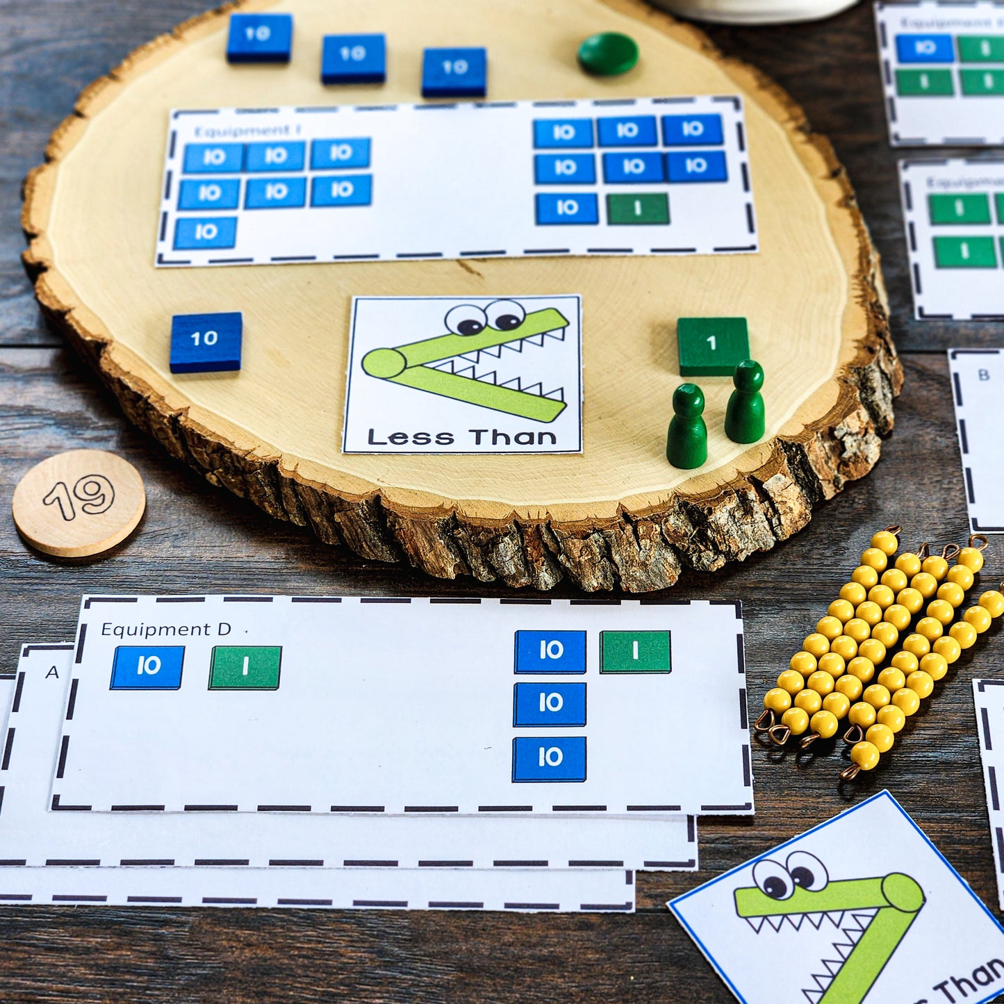Greater than less than for Montessori - montessorikiwi