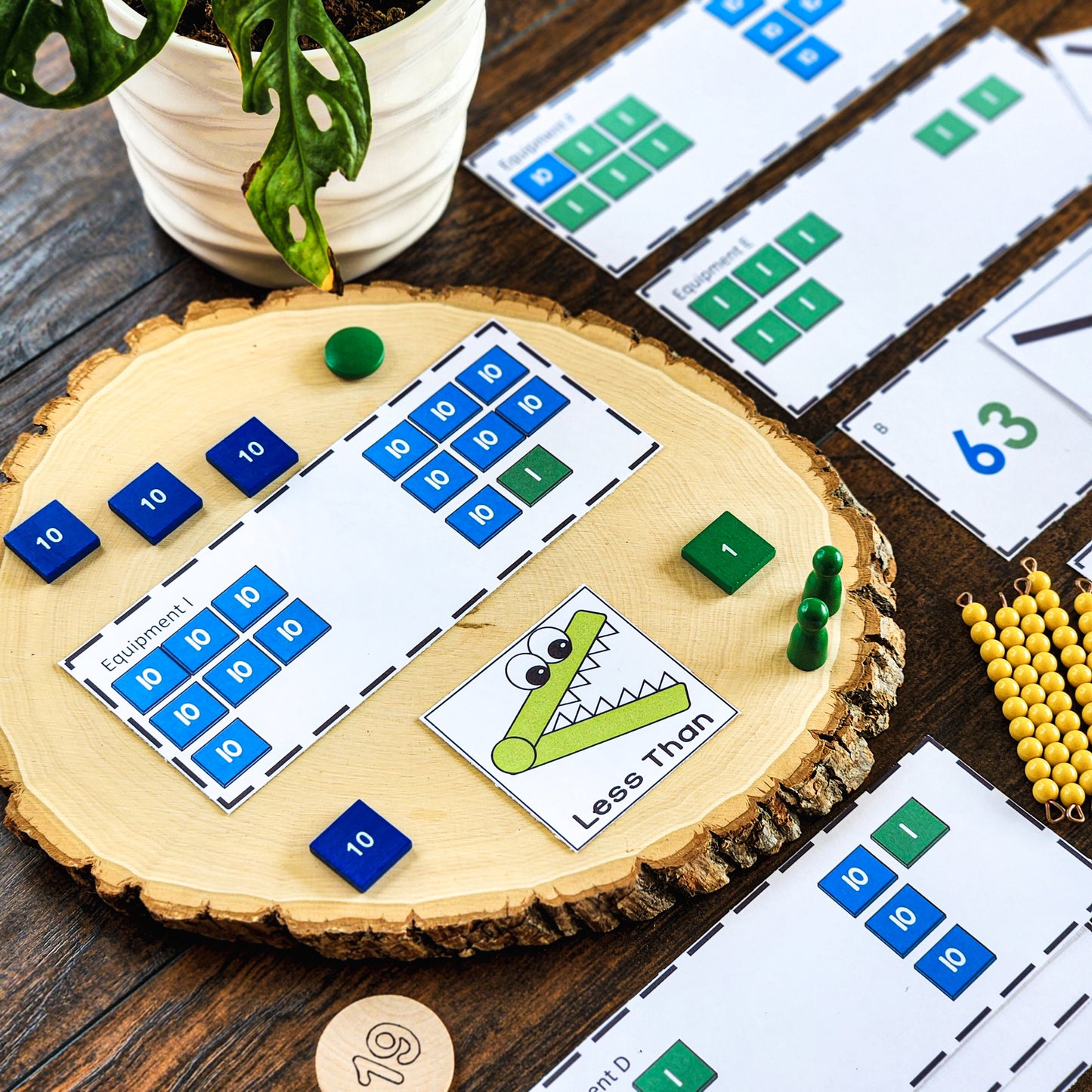 Greater than less than for Montessori - montessorikiwi