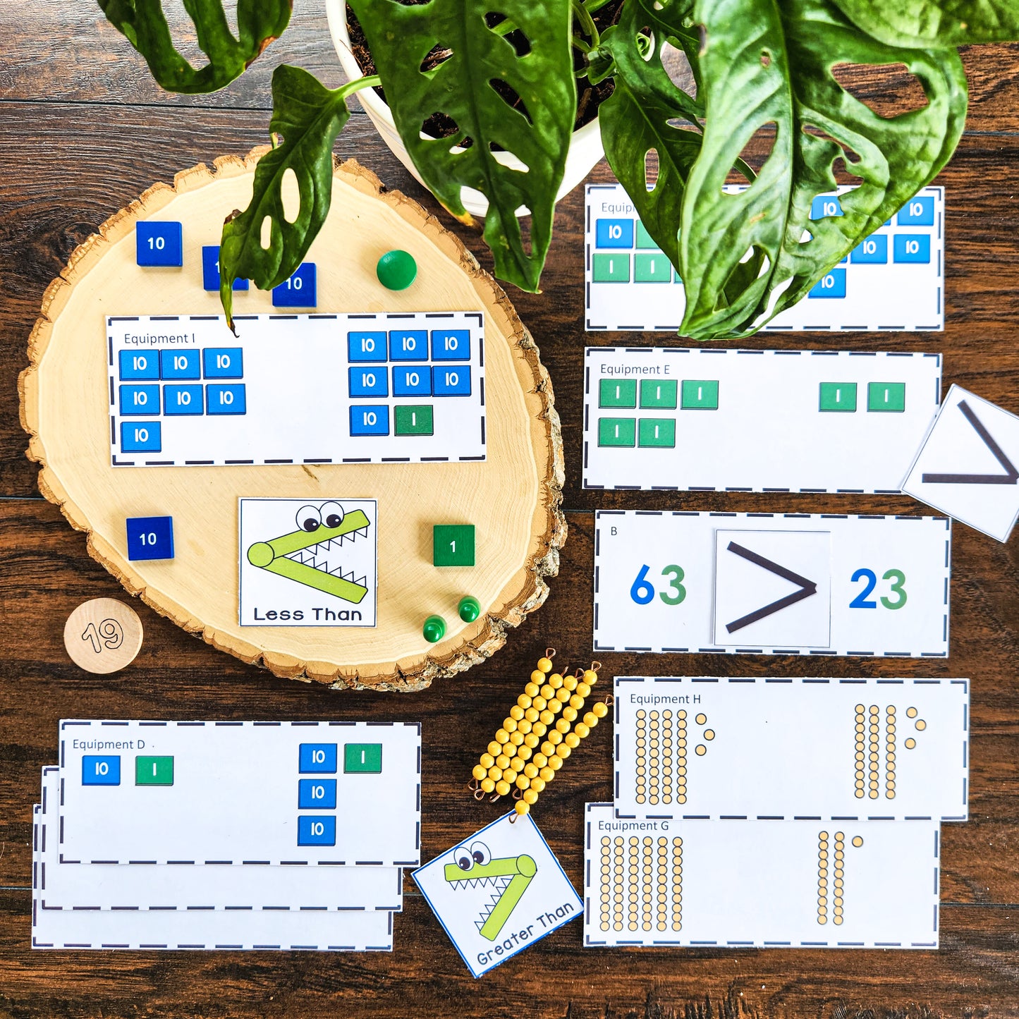 Greater than less than for Montessori - montessorikiwi