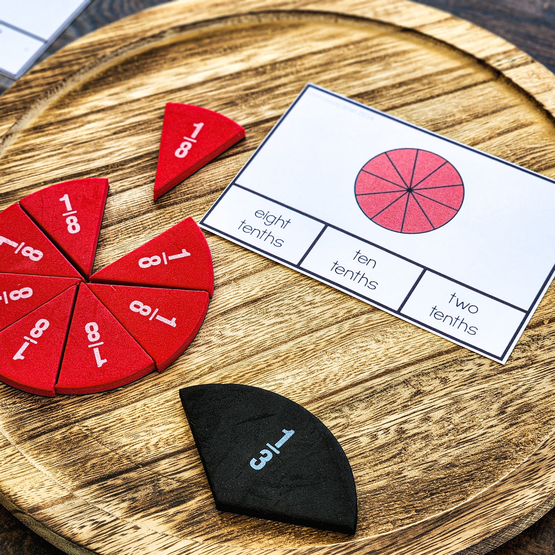 Fraction Circle Clip Cards - montessorikiwi