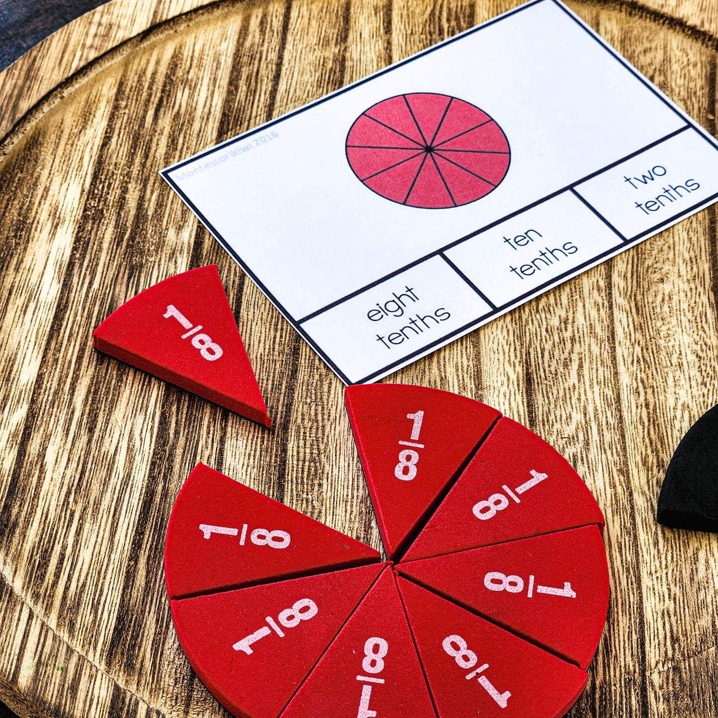 Fraction Circle Clip Cards - montessorikiwi