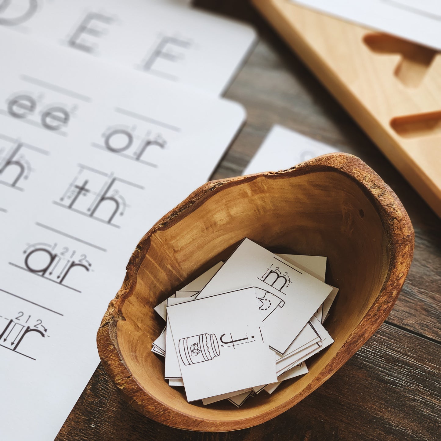 Handwriting chart for numbers and letters - montessorikiwi