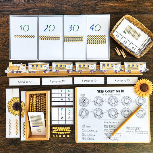 Skip counting in 10 - Montessori inspired (math)