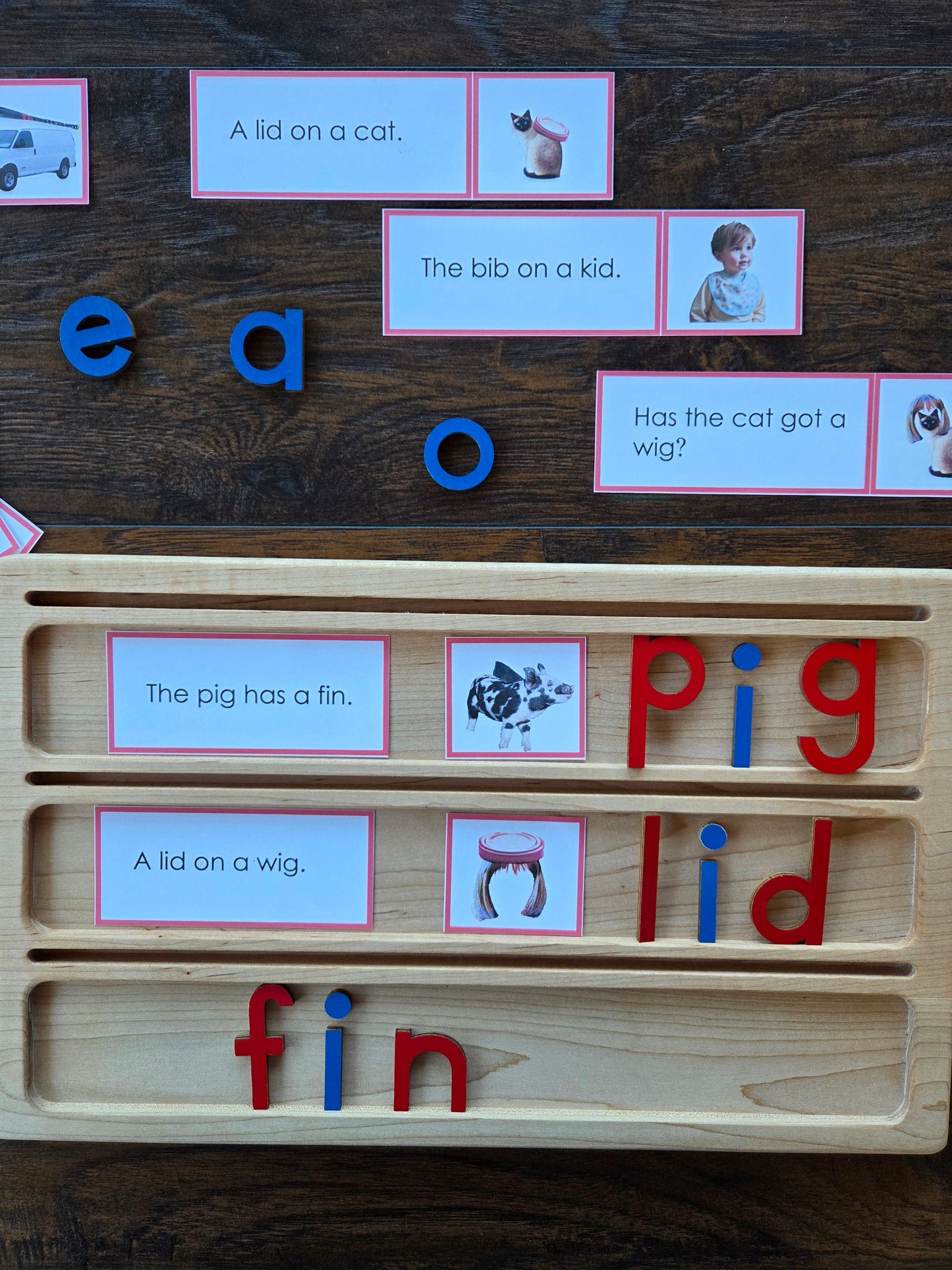 Modern Montessori Reading SOR CVC picture to sentence match (literacy)