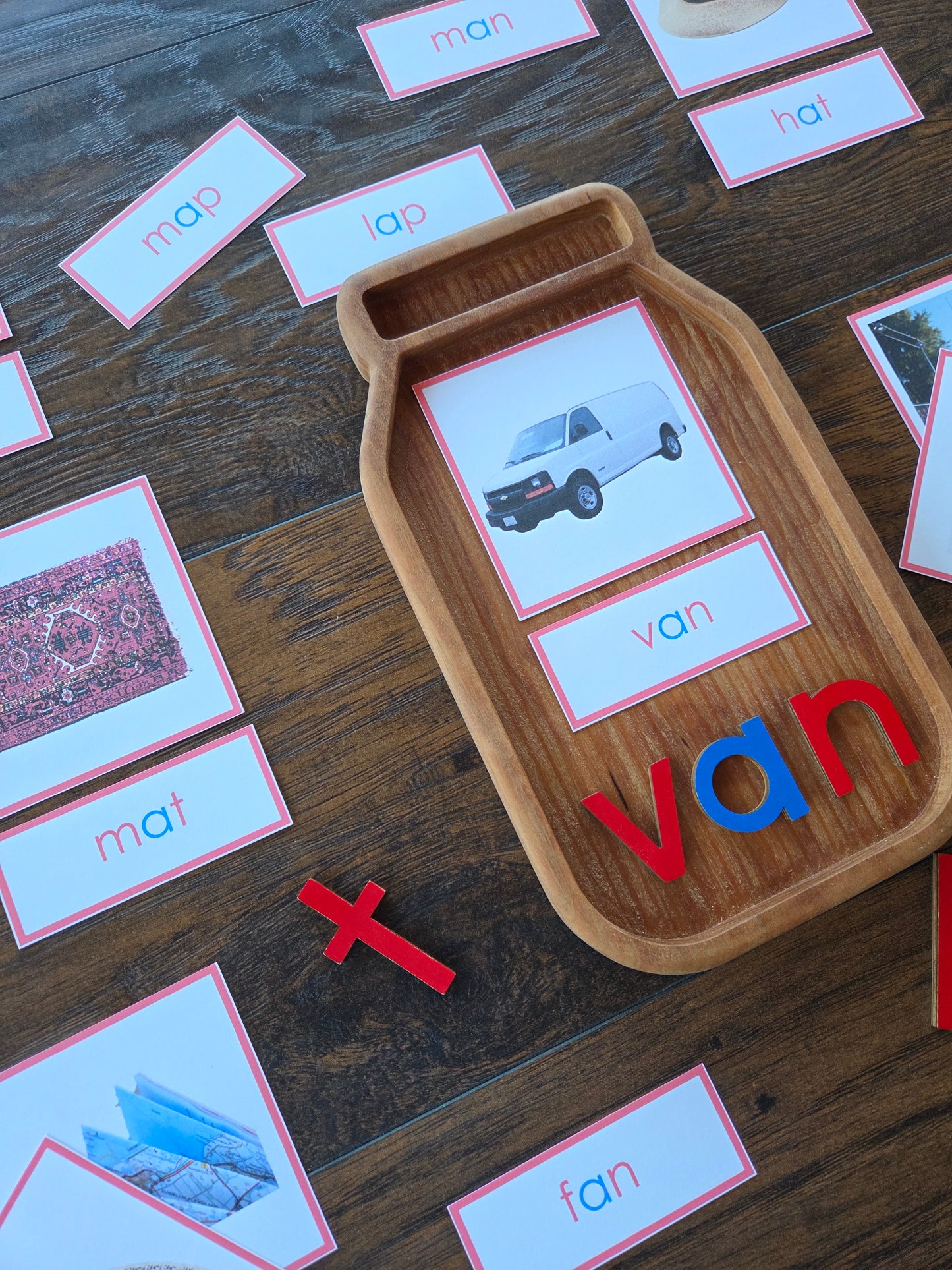 Modern Montessori Reading SOR CVC picture to word match continuous blending (literacy)