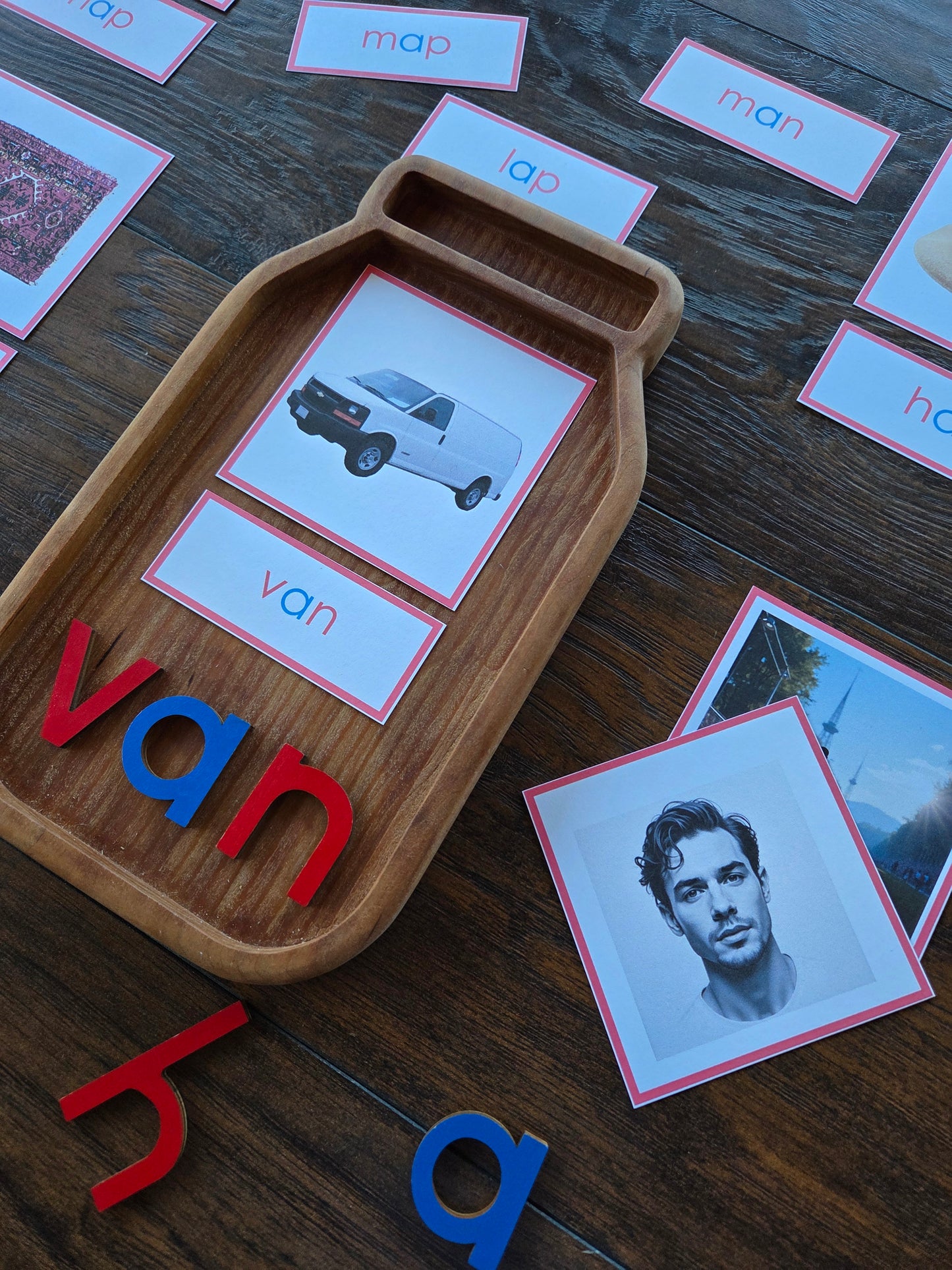 Modern Montessori Reading SOR CVC picture to word match continuous blending (literacy)