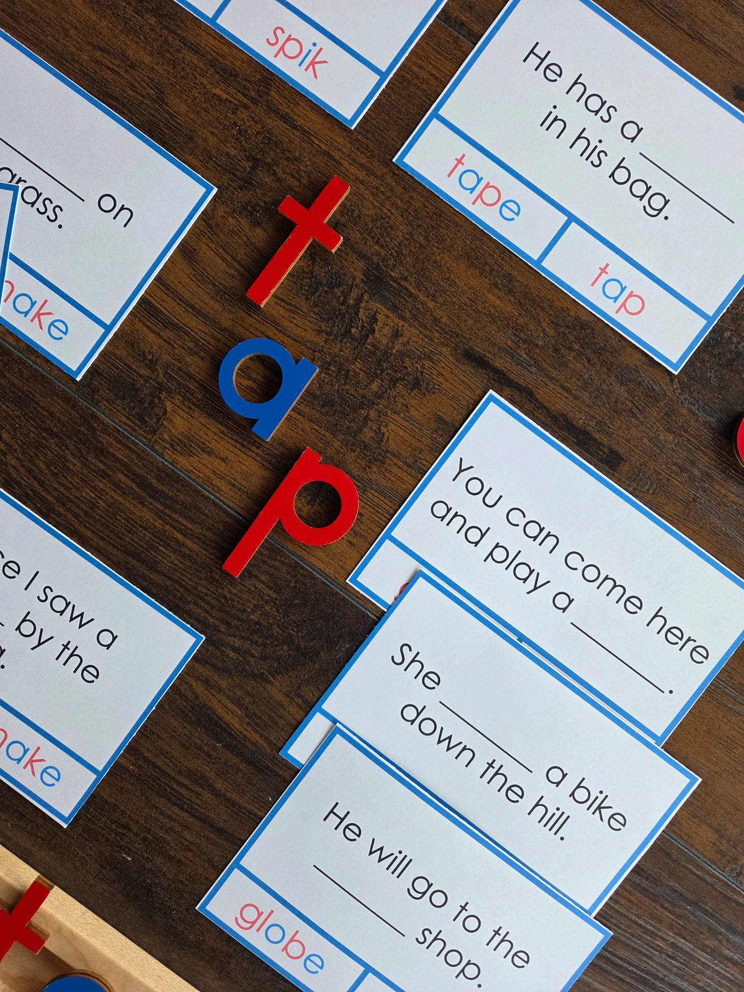 Modern Montessori Reading SOR silent e cloze clip and flip a_e, i_e, o_e, u_e (literacy)