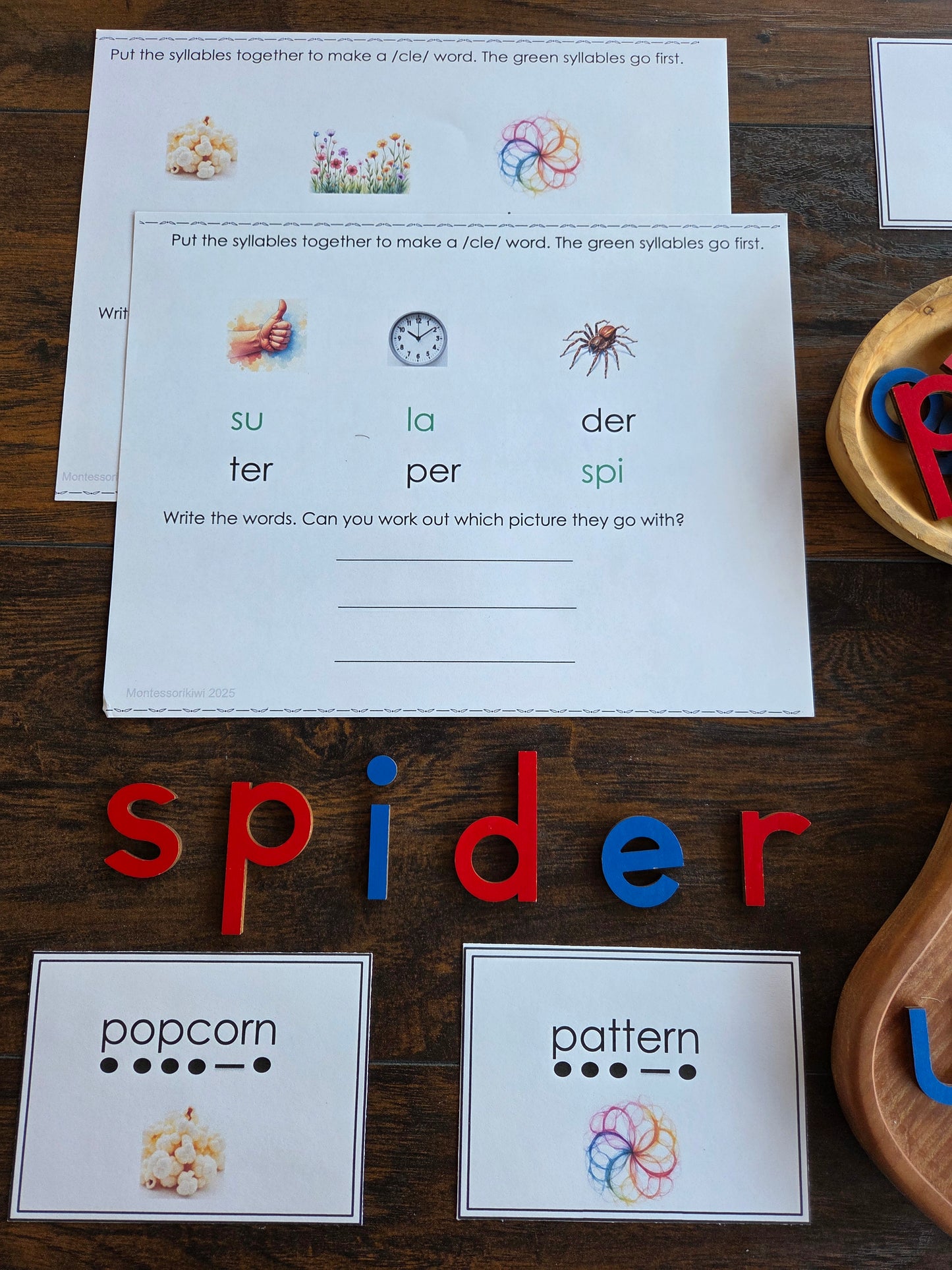 Modern Montessori Reading SOR Syllable types - vowel r 2 syllable words (literacy)