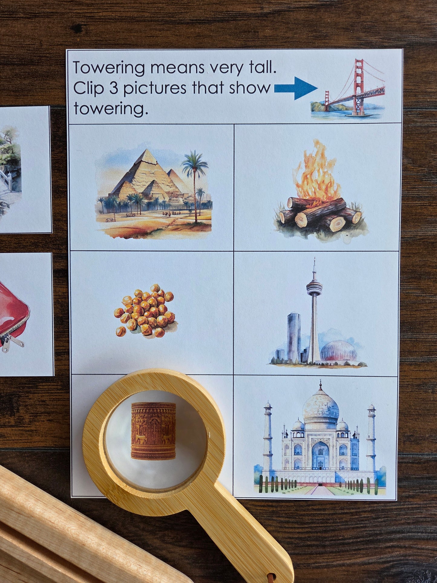 Modern Montessori Reading - Advanced descriptors - identifying adjectives, clip and flip cards (literacy)