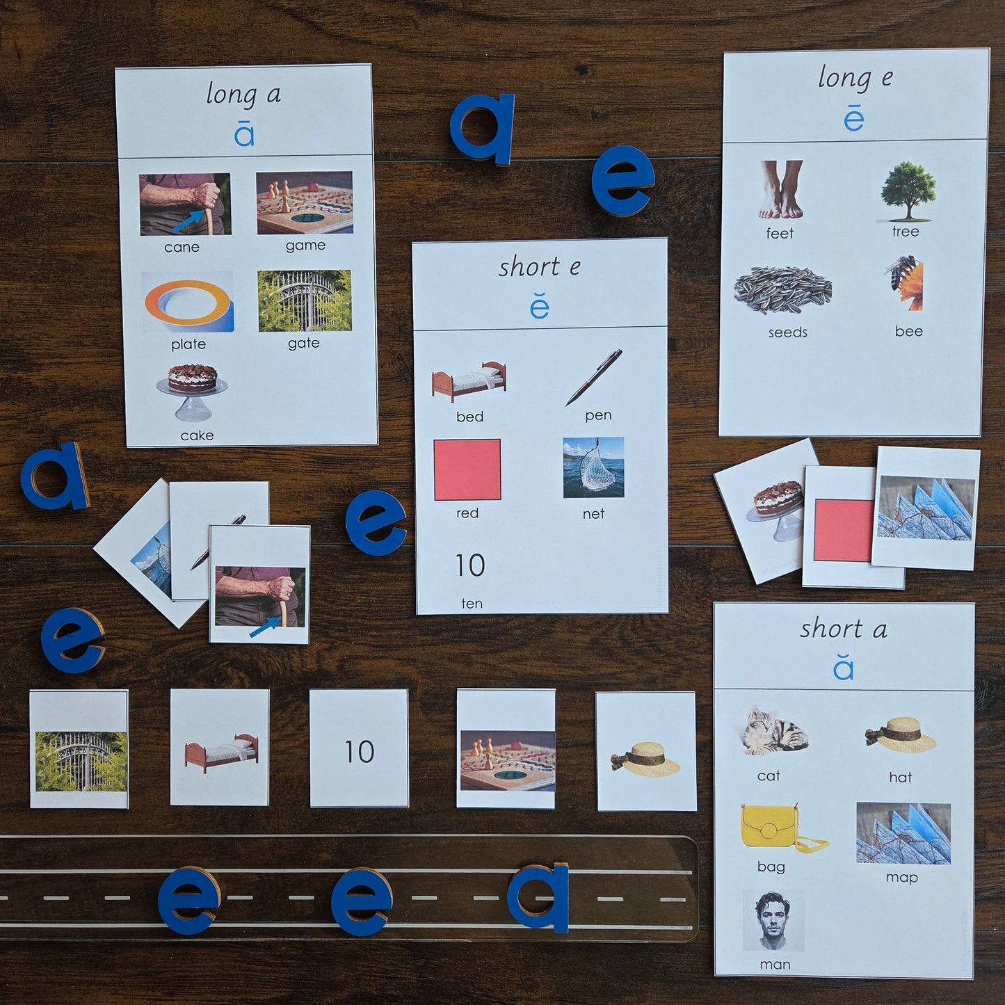 Modern Montessori Reading SOR Short and Long Vowel Aural Sorting Activity (literacy)