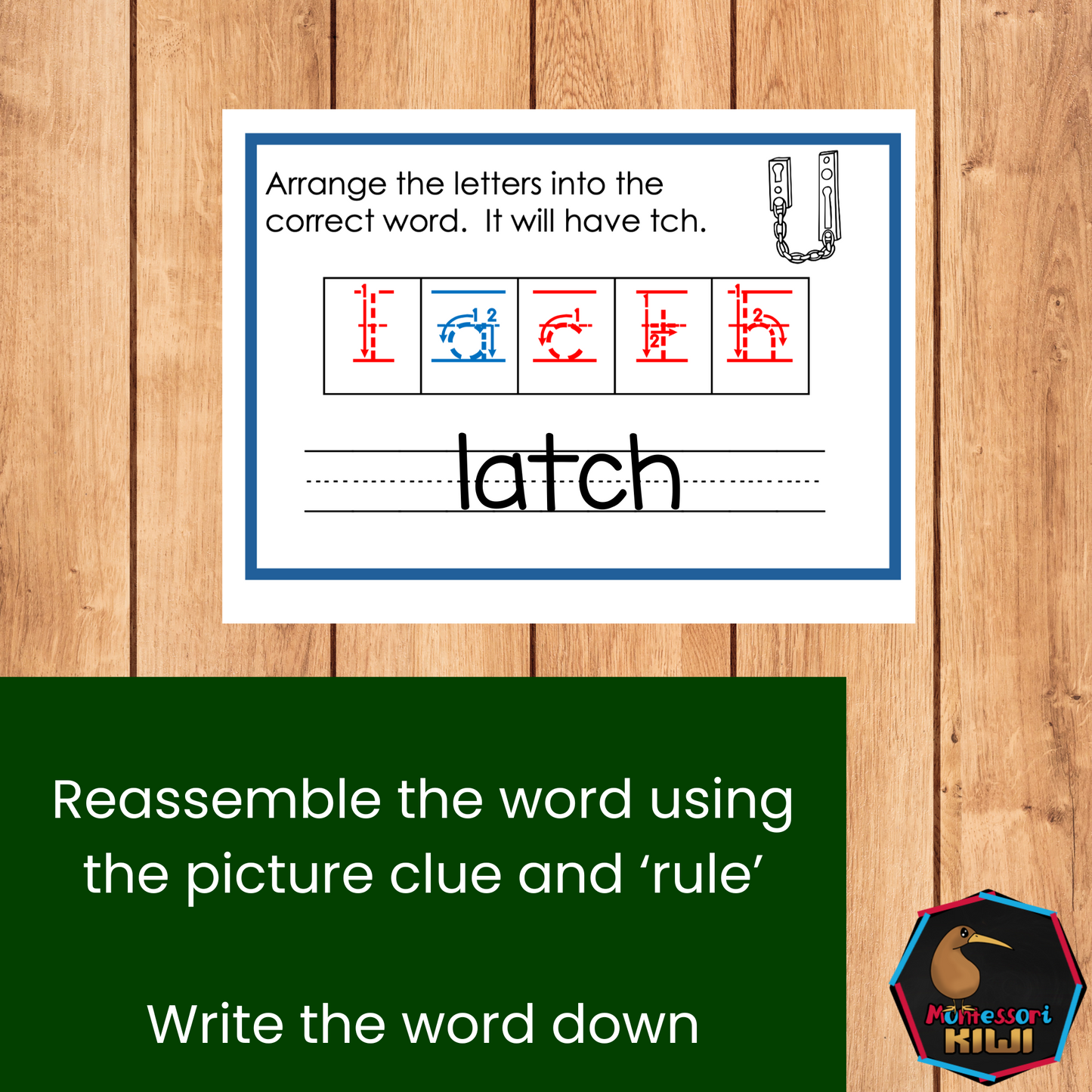 Modern Montessori Reading: -dge and -tch reassemble the word for trigaph endings (literacy)