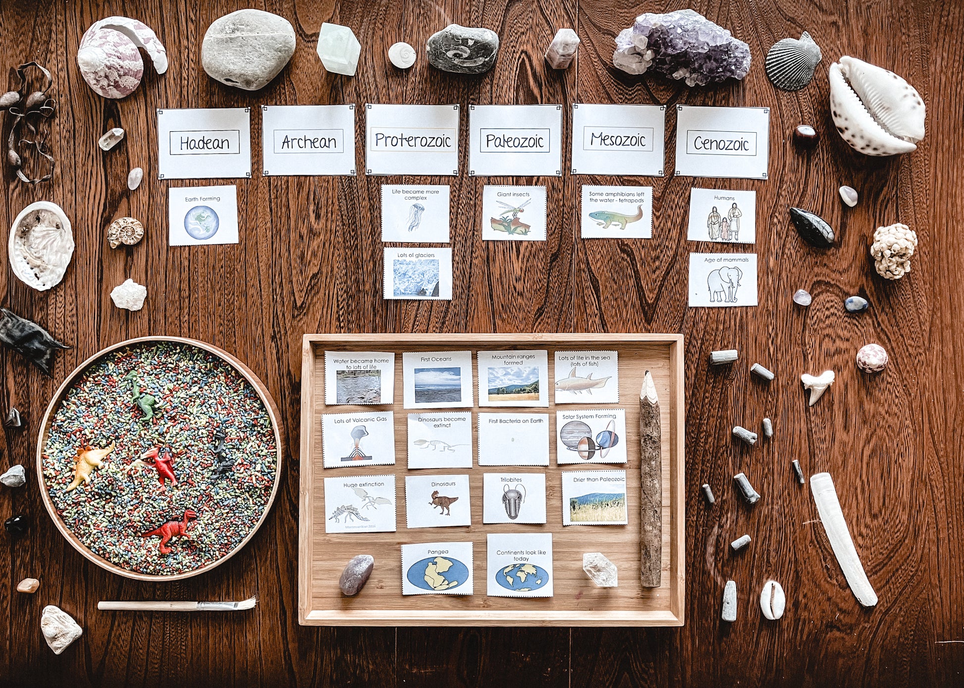 Clock of Eras features of each geological period picture edition (cosmic) - montessorikiwi