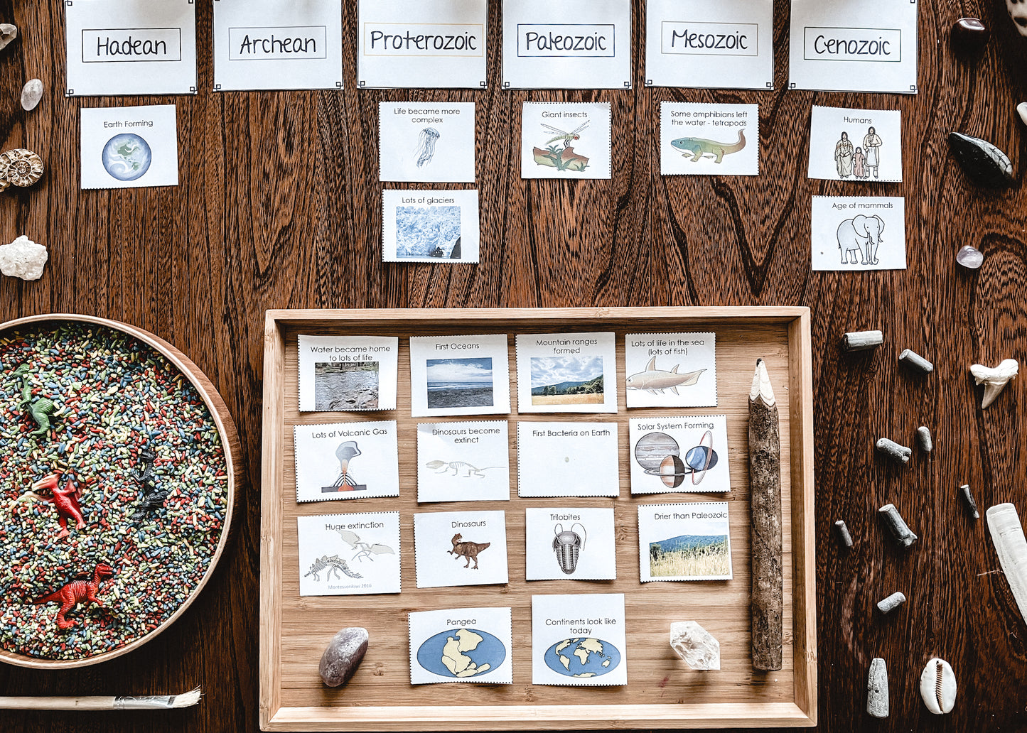 Clock of Eras features of each geological period picture edition (cosmic) - montessorikiwi