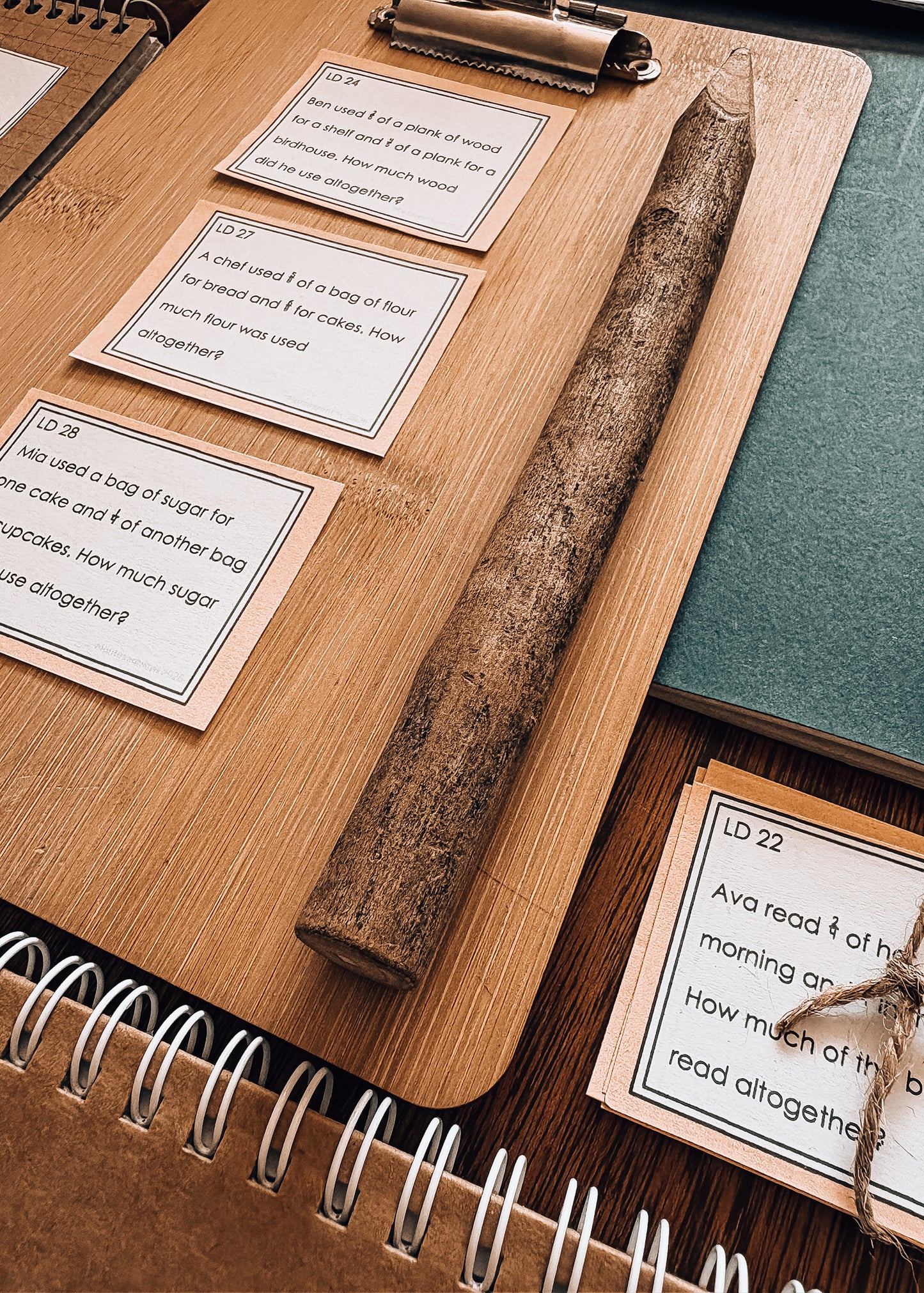 Montessori Adding Fractions with Like Denominators Task Cards | Addition