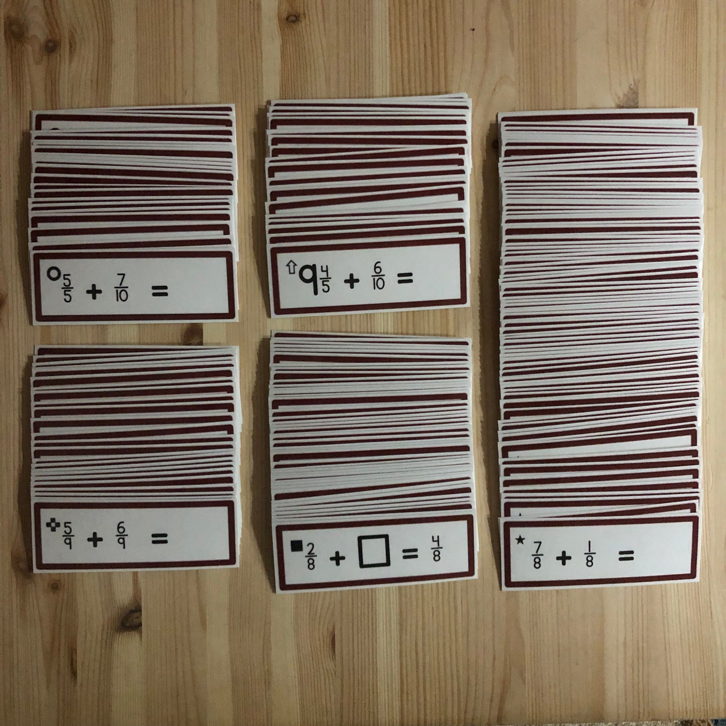 Addition of Fraction Tickets - subscription - montessorikiwi