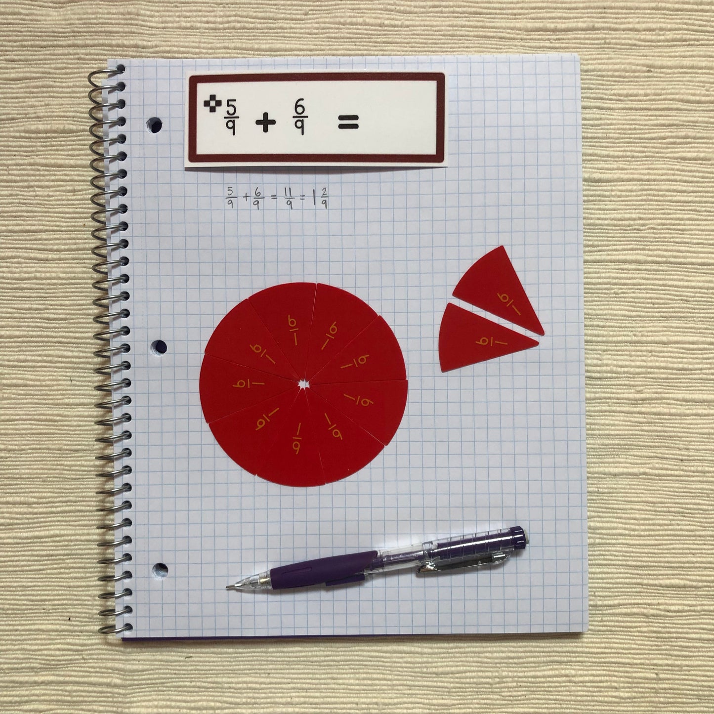 Addition of Fraction Tickets - subscription - montessorikiwi