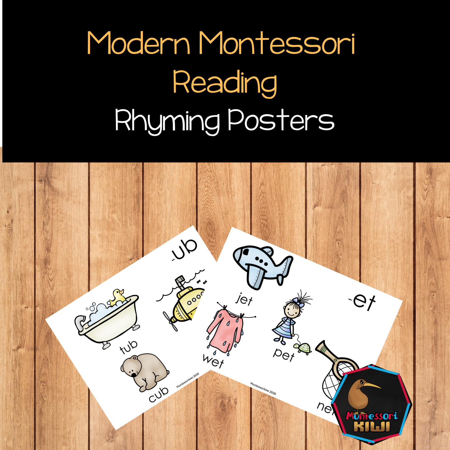 Montessori Science of Reading: Rhyming Posters