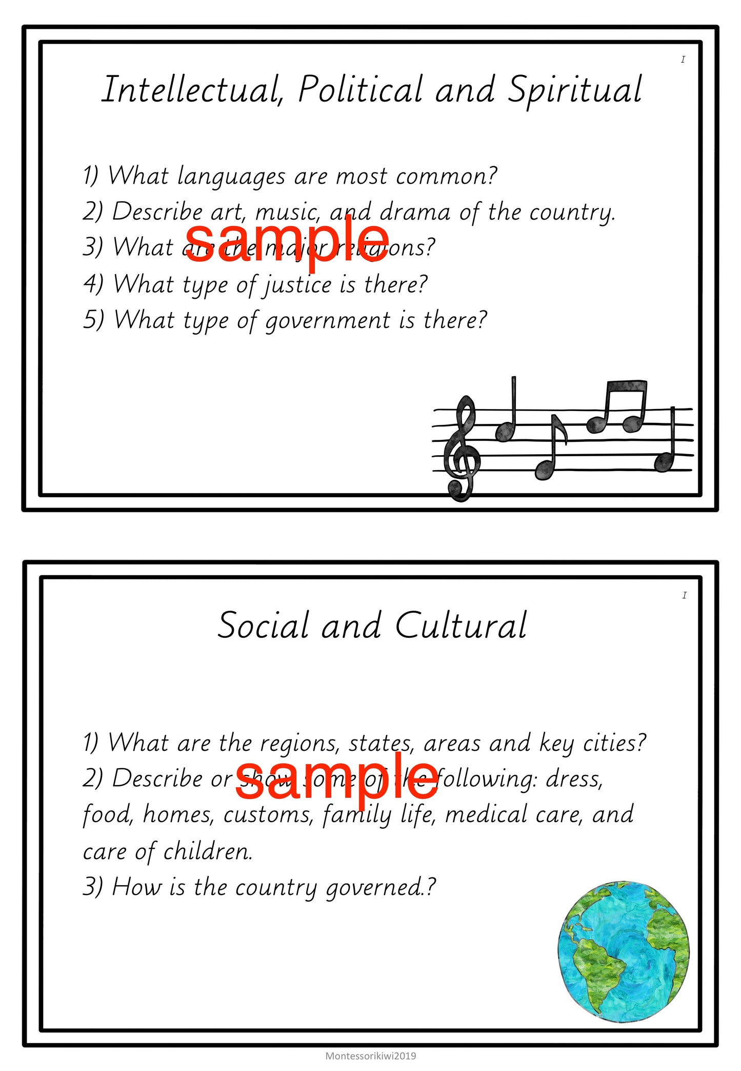 Cultural Geography Projects for 9-12 year olds (subscription) - montessorikiwi