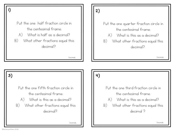 Converting Fractions to Decimals Task Cards - subscription - montessorikiwi