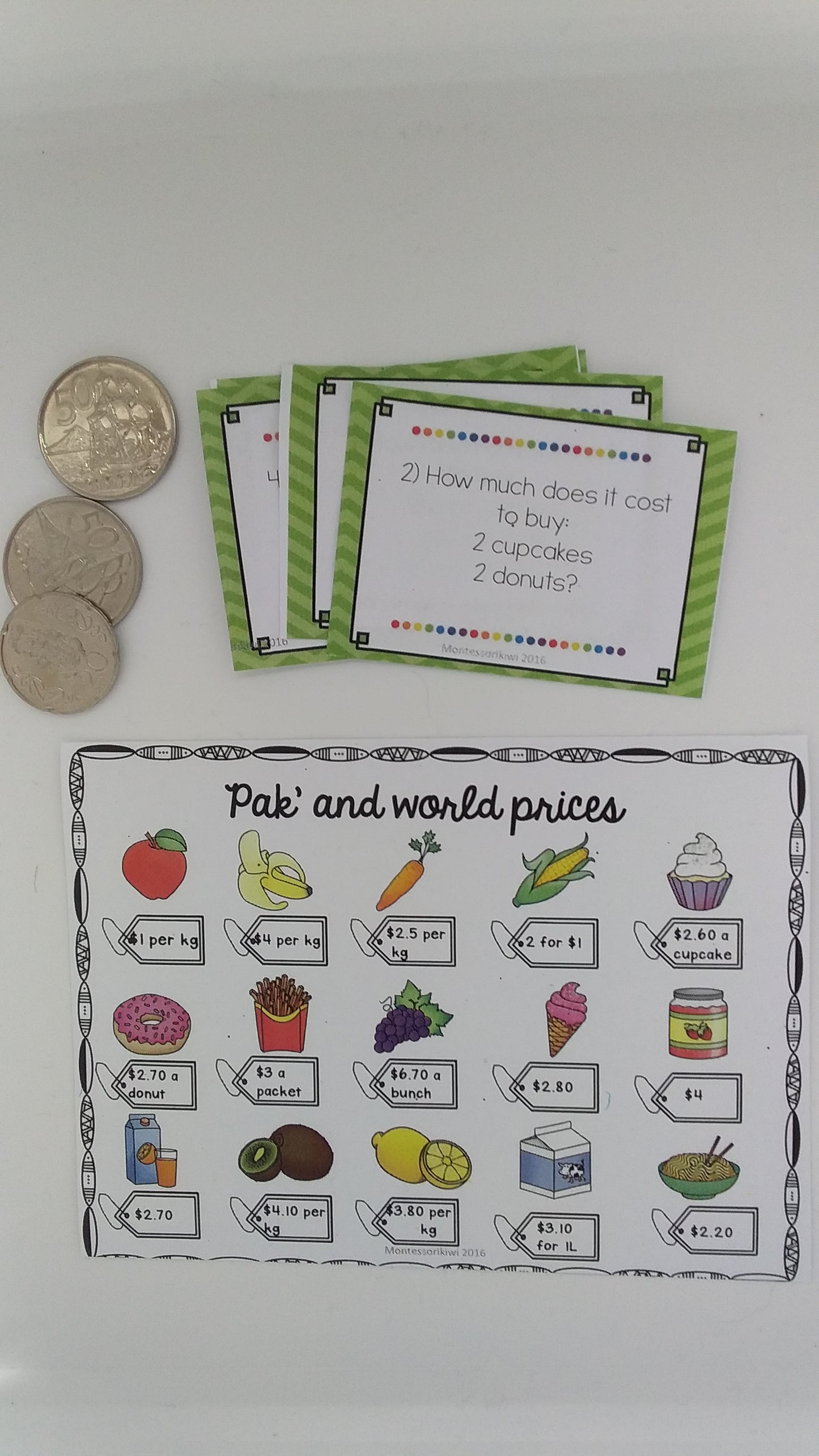 New Zealand Money Level 3: Shopping List - montessorikiwi