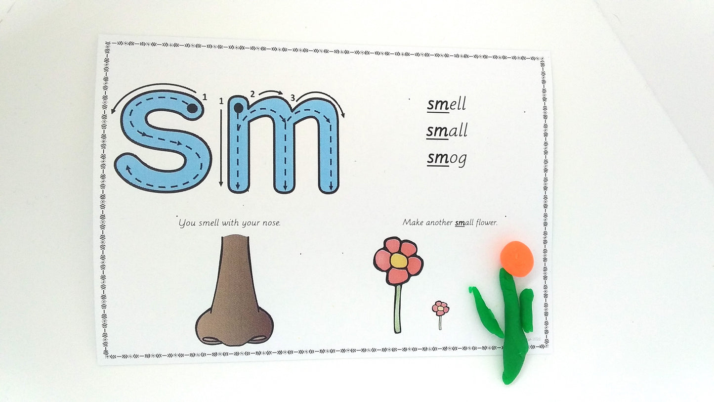 Montessori Blue Series Playdough Mats (literacy) - montessorikiwi