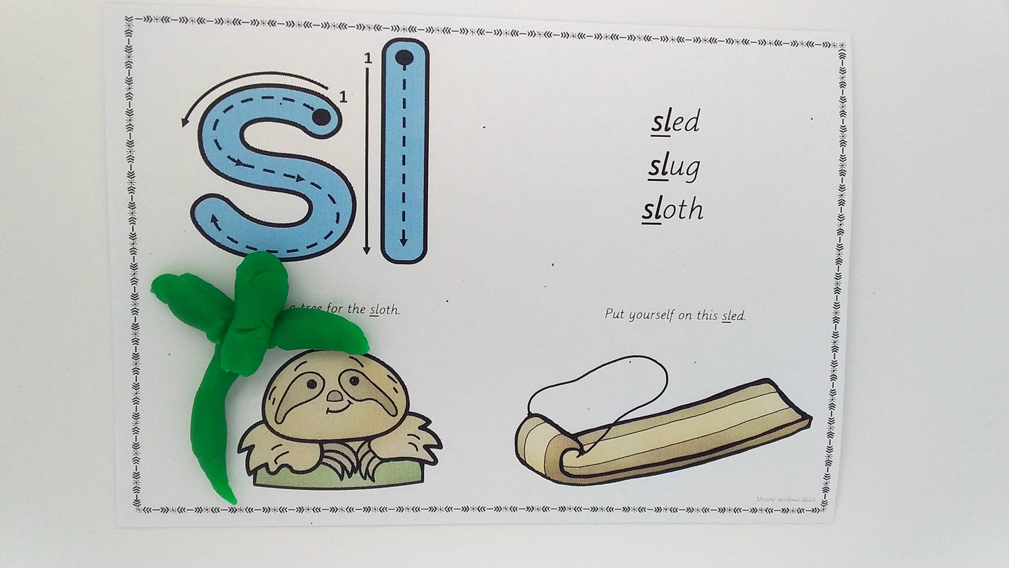 Montessori Blue Series Playdough Mats (literacy) - montessorikiwi
