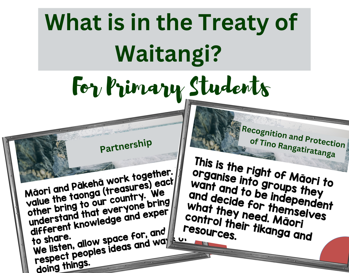 Treaty of Waitangi Principles posters - montessorikiwi