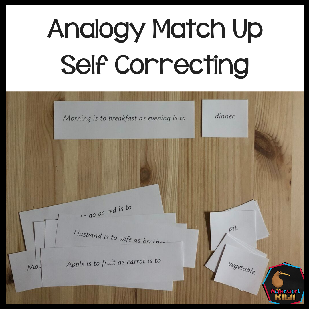 Analogy Match up (literacy) - montessorikiwi