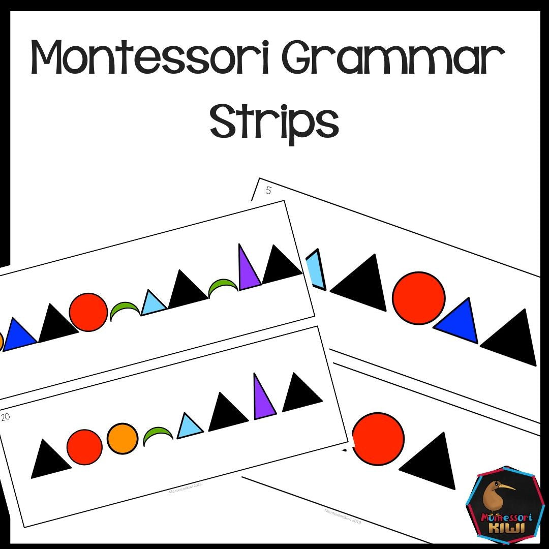 Montessori Grammar Strips (literacy) - montessorikiwi