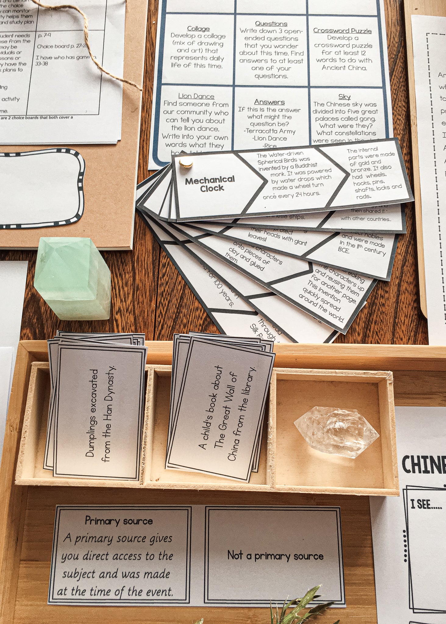 Ancient China Civilization work - montessorikiwi