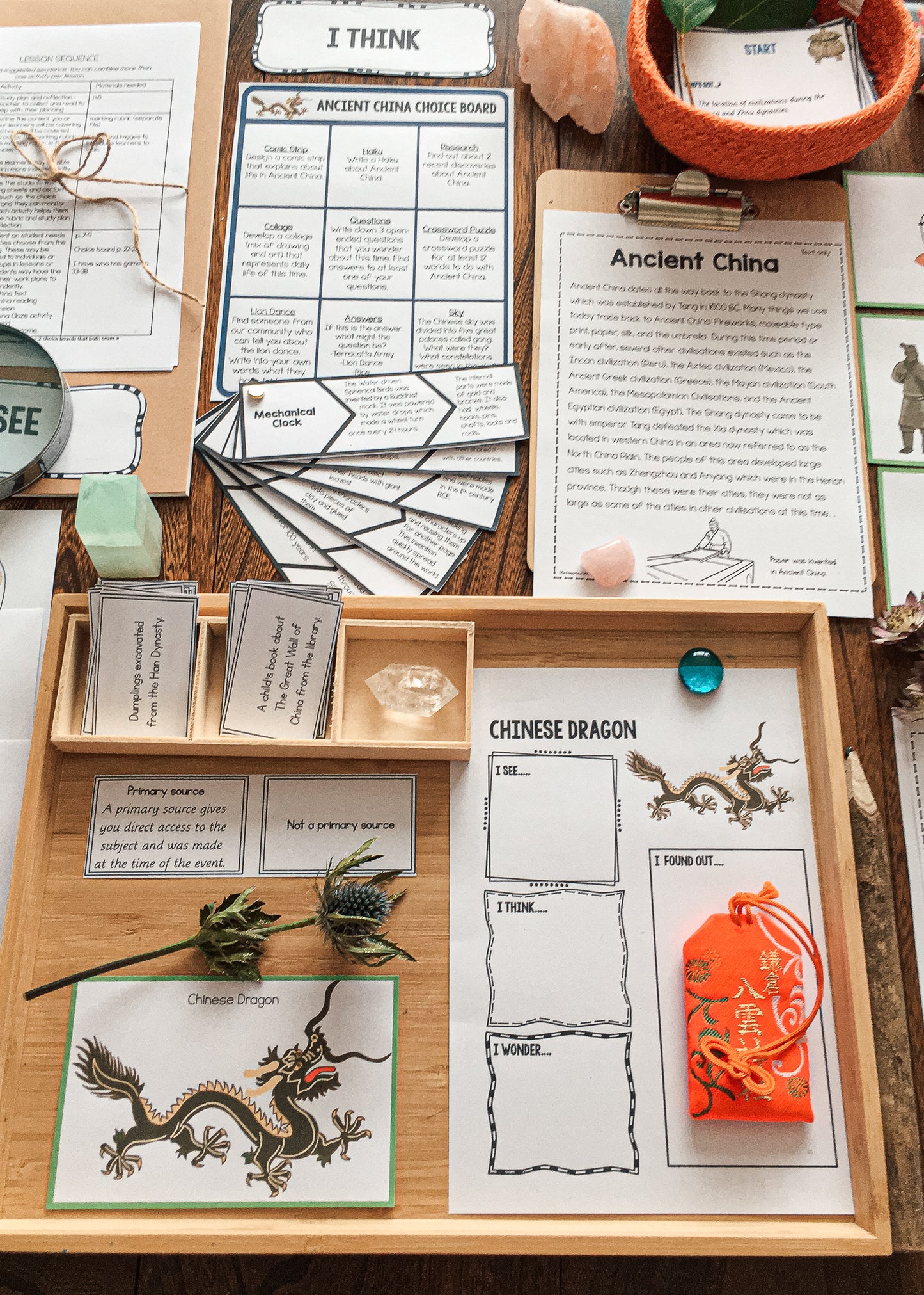 Ancient China Civilization work - montessorikiwi