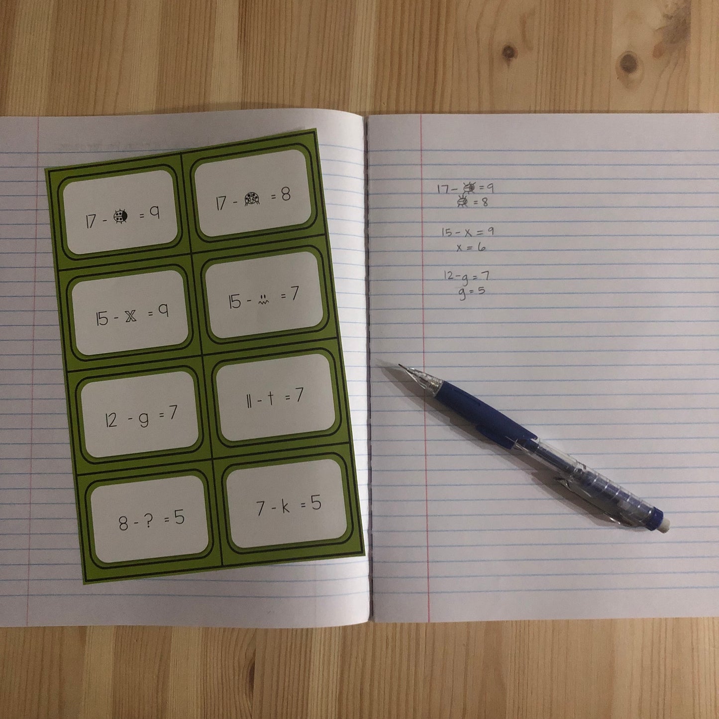Alternative formats for Subtraction - basic facts - montessorikiwi