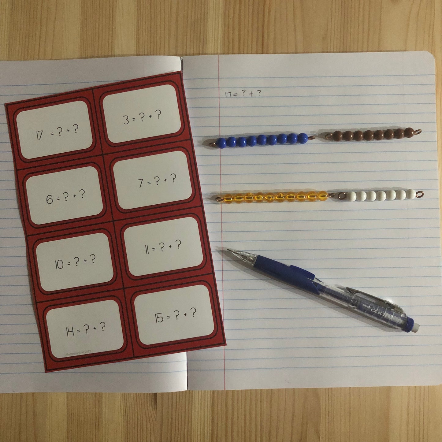 Alternative formats for Addition - basic facts - montessorikiwi
