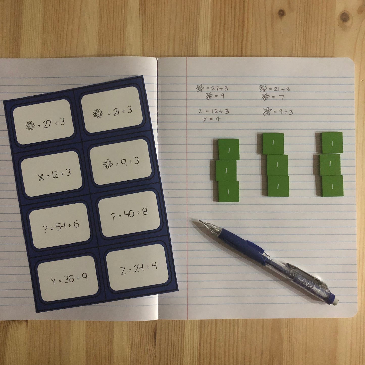 Alternative formats for Division - basic facts - montessorikiwi