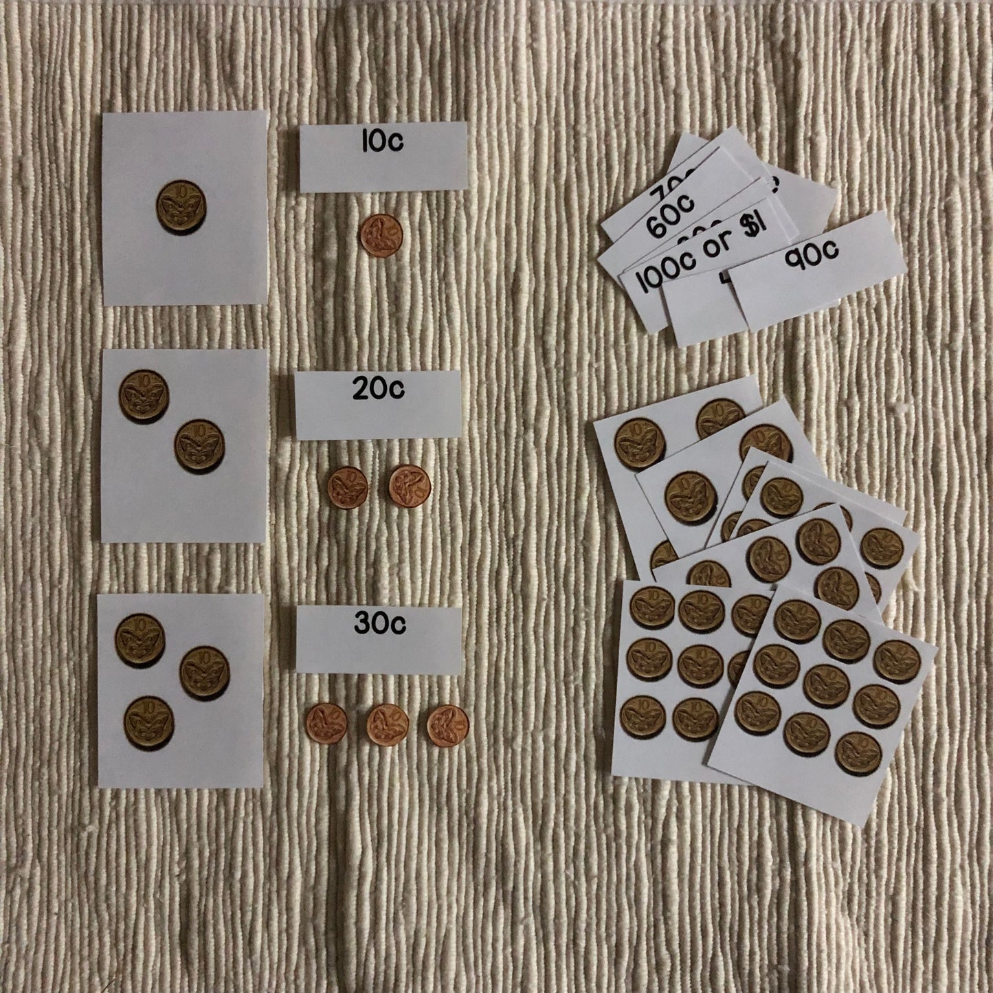 New Zealand Money level 1: matching amounts - montessorikiwi