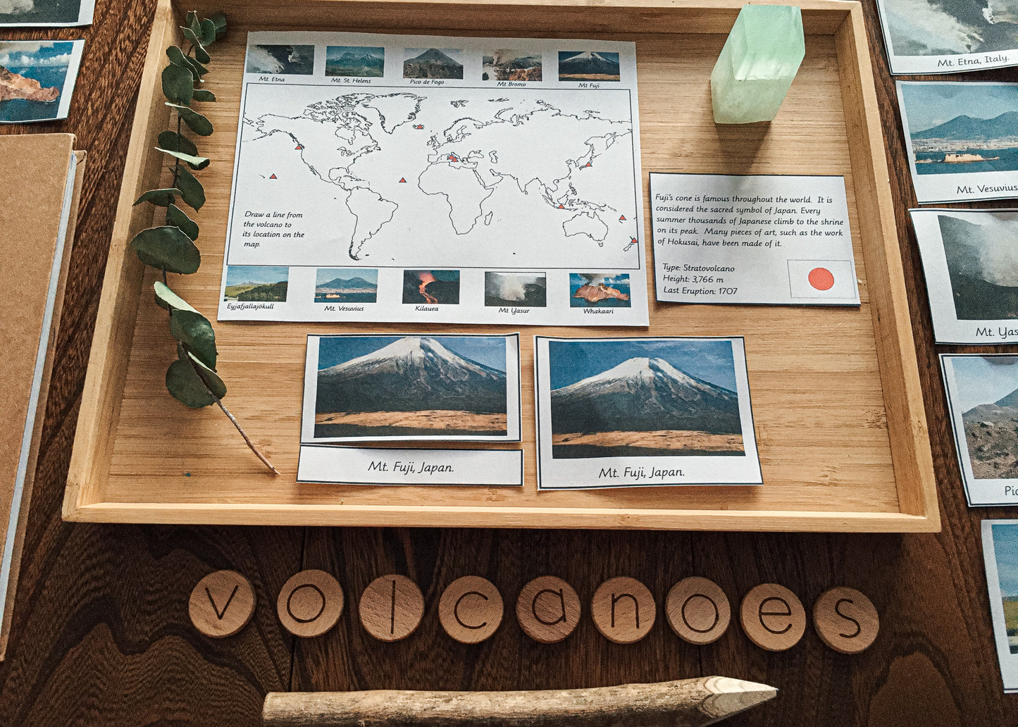 Volcanoes of the World matching cards - montessorikiwi