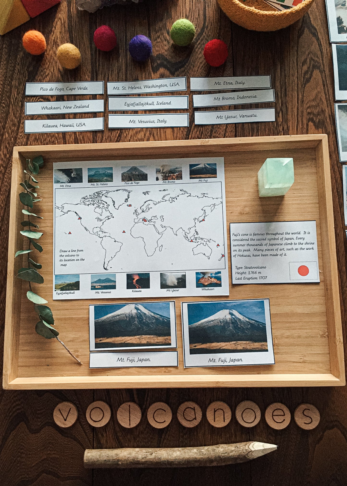 Volcanoes of the World matching cards - montessorikiwi