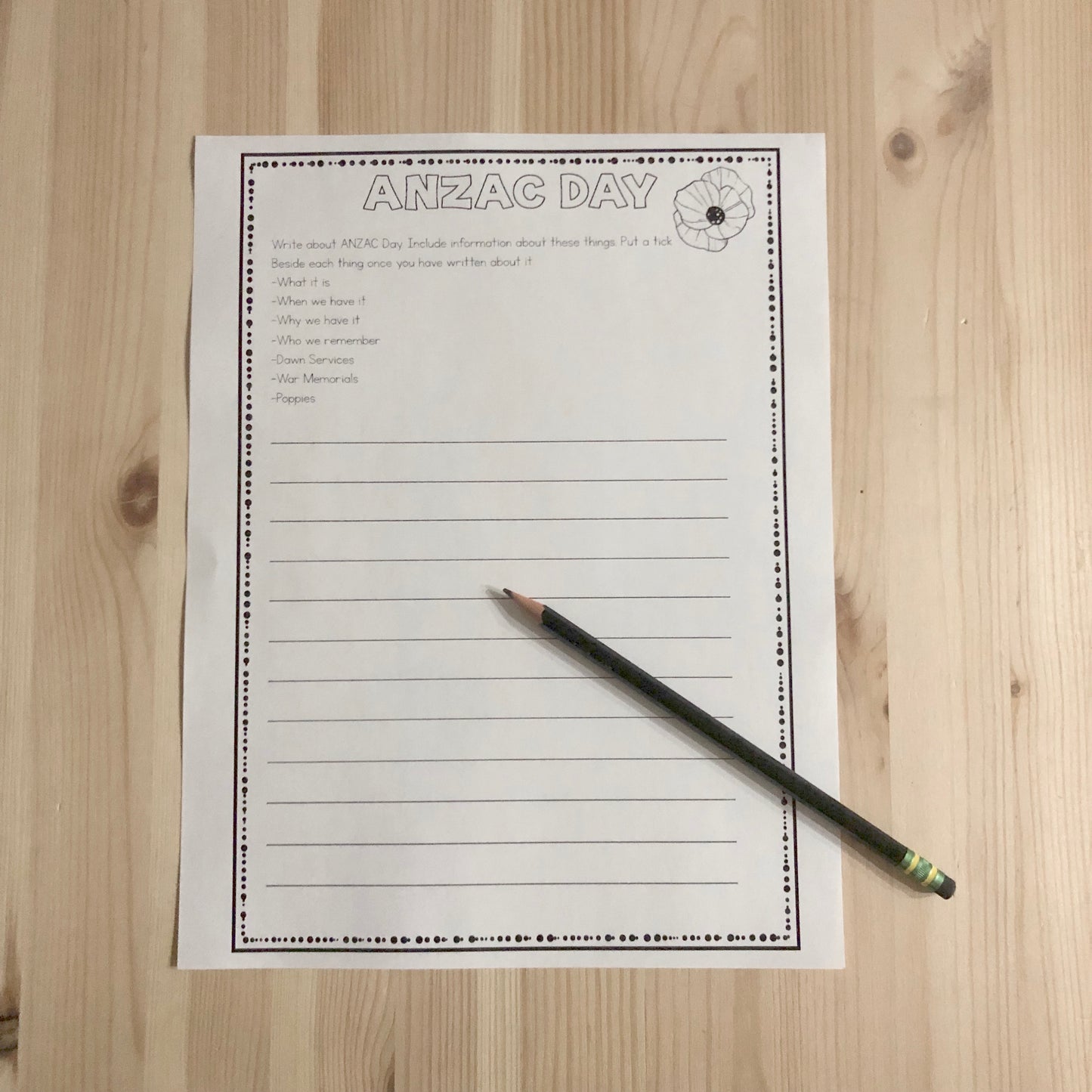 ANZAC Day Scavenger Hunt - montessorikiwi