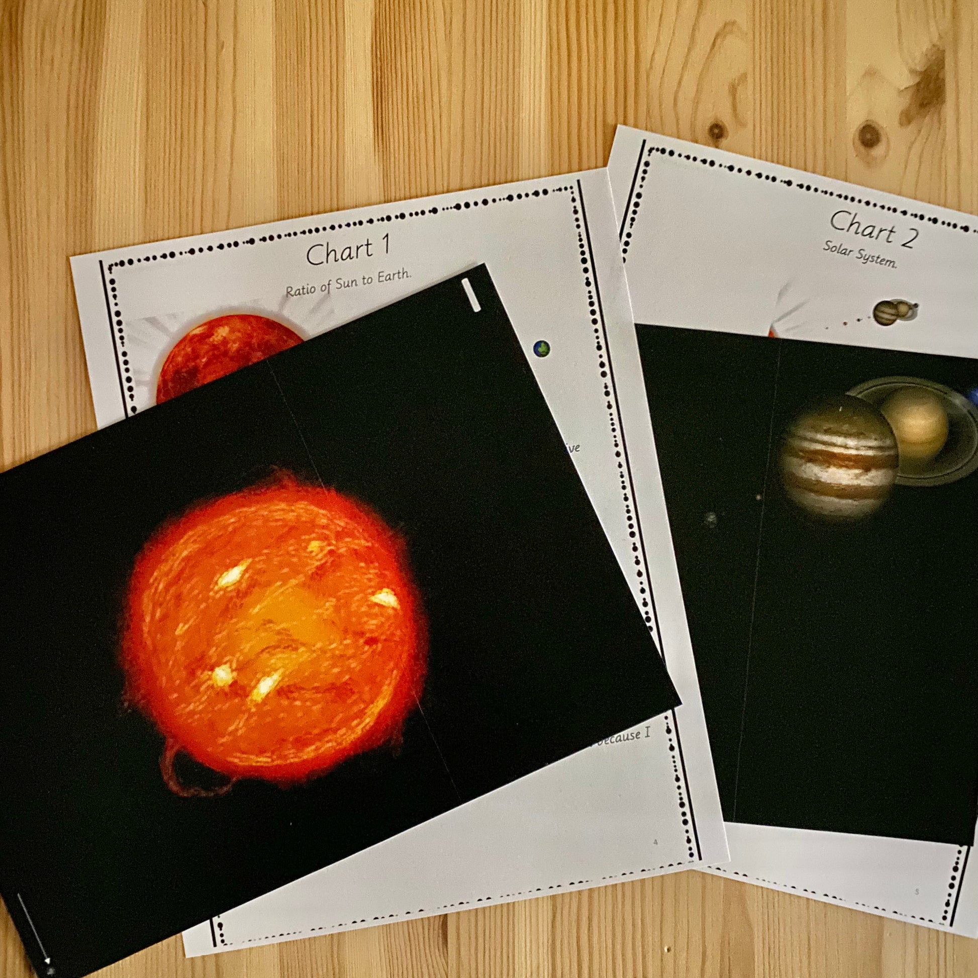 Montessori Geographic Impressionistic Charts - Space, Sun and Earth - montessorikiwi