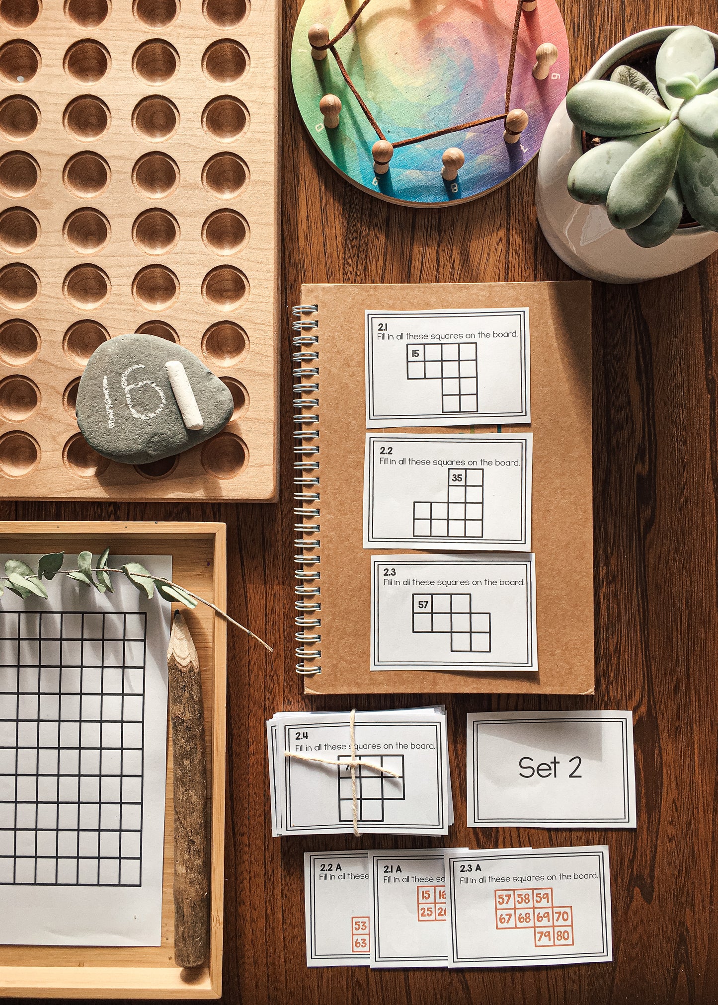 Montessori math: hundreds board task cards SET 2 - montessorikiwi