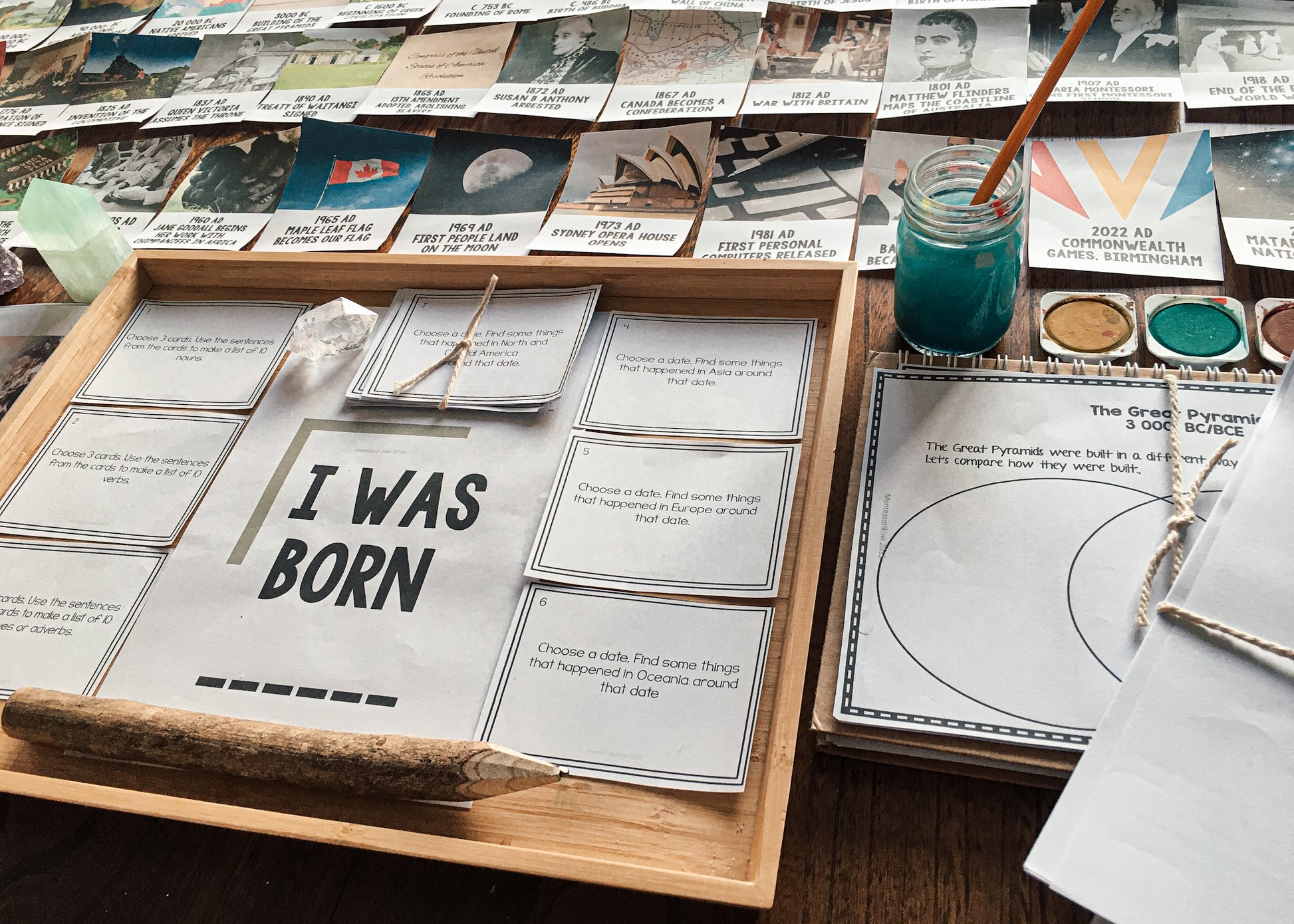 History Timeline cards BCE CE + BC AD (cosmic) - montessorikiwi
