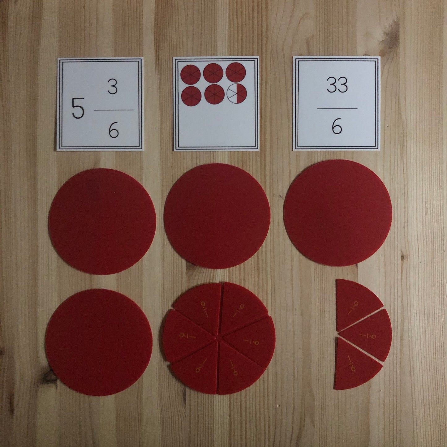 Improper Fraction match up - montessorikiwi