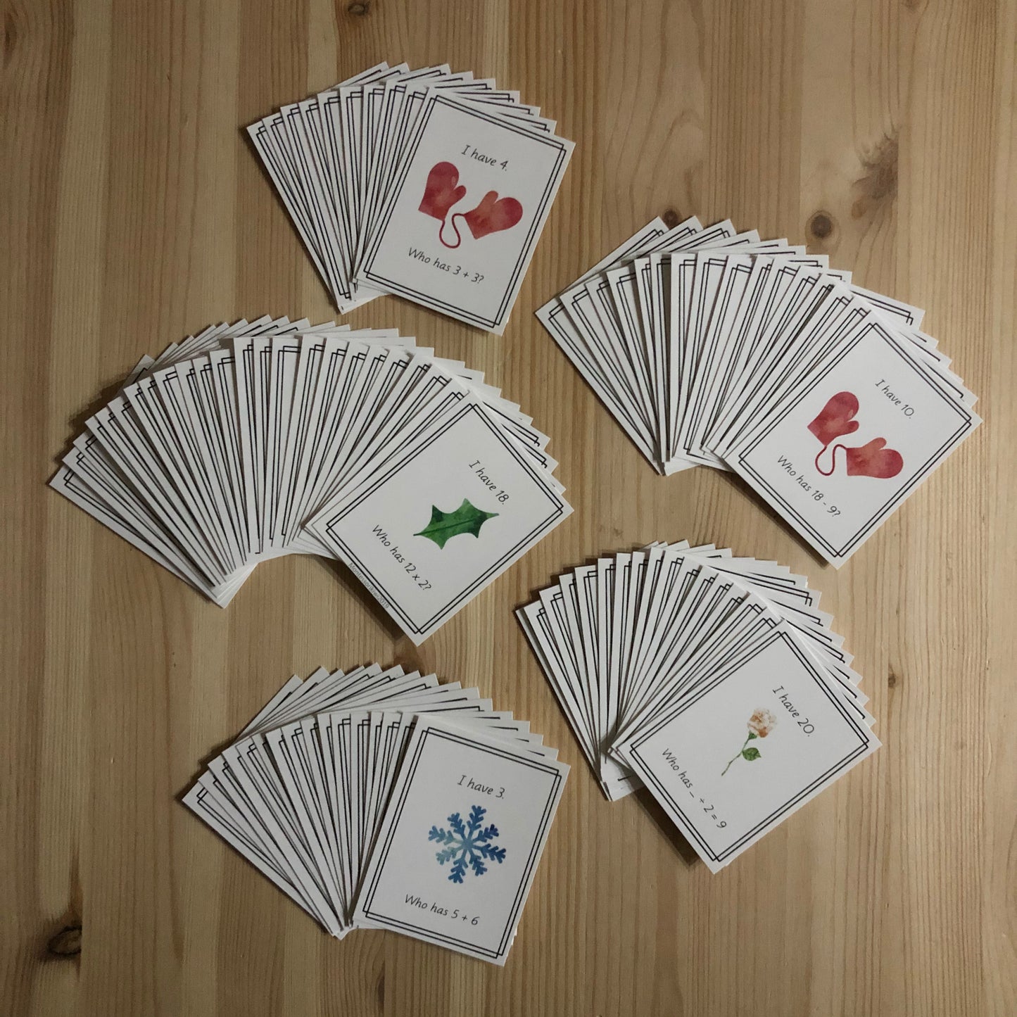 I Have Who Has Winter Edition (Math Games) - montessorikiwi