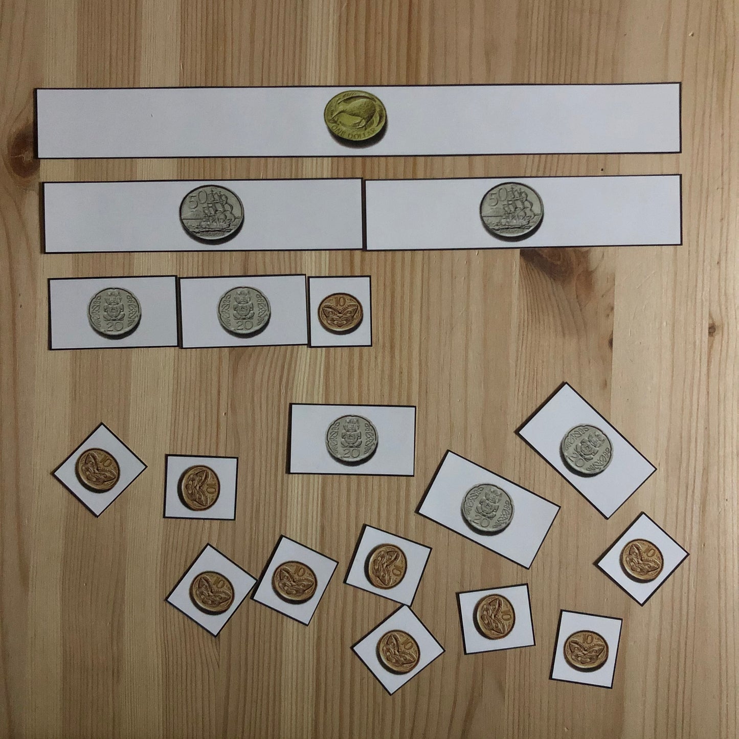 US Money Fraction Bars - montessorikiwi