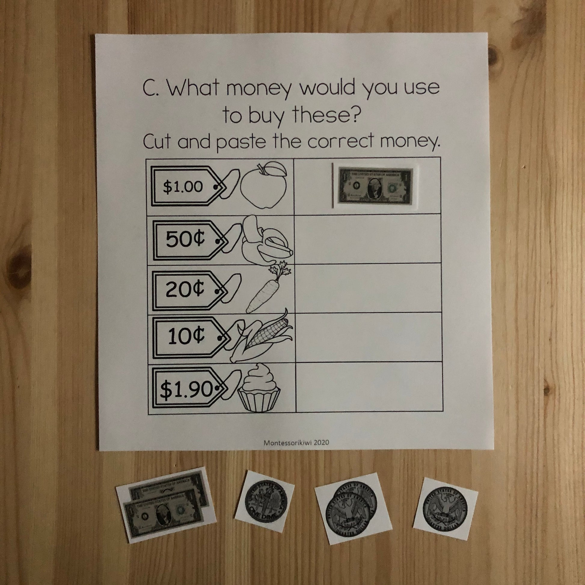 US Money What money would you use to ..... - montessorikiwi