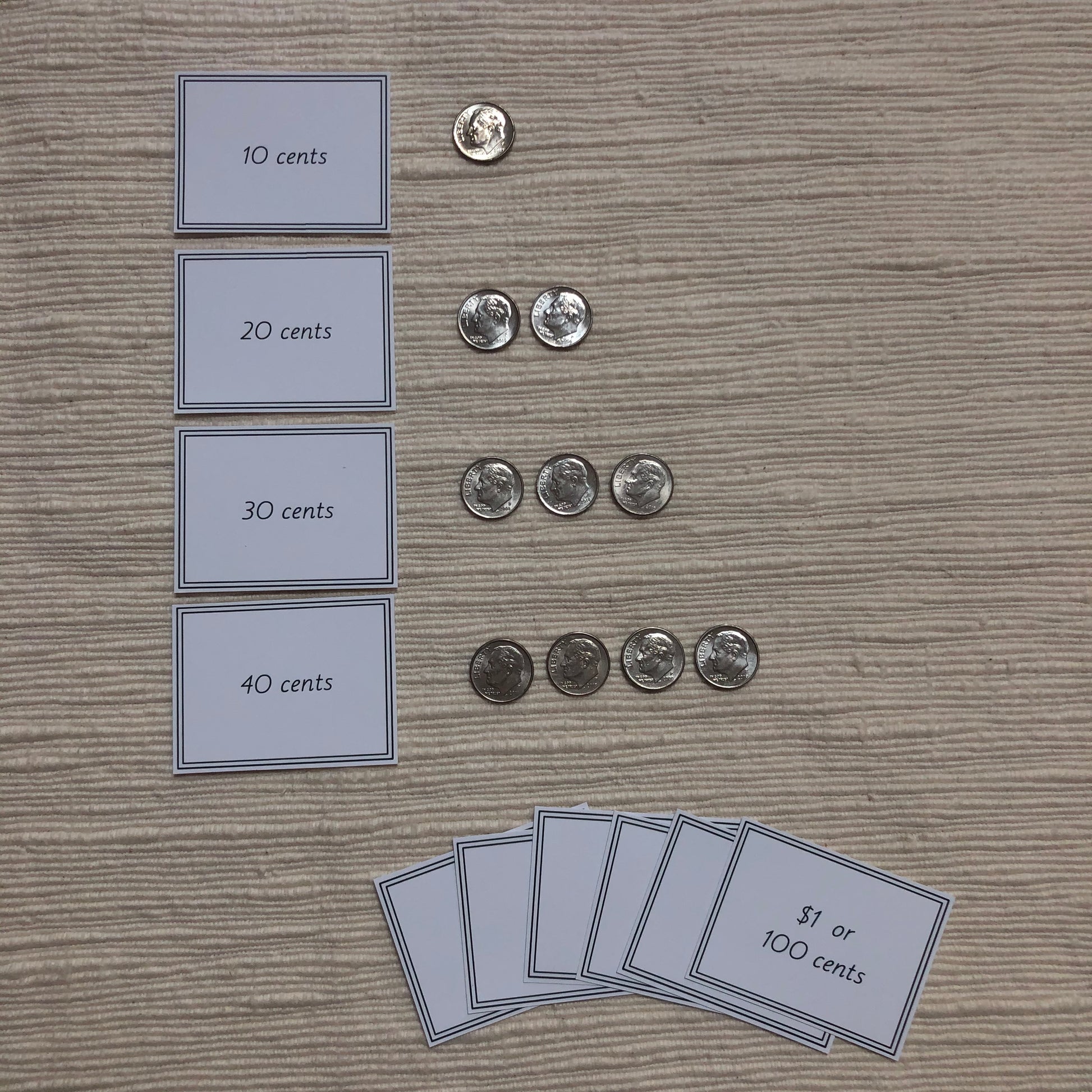 US Money Skip Counting Matching Cards - montessorikiwi