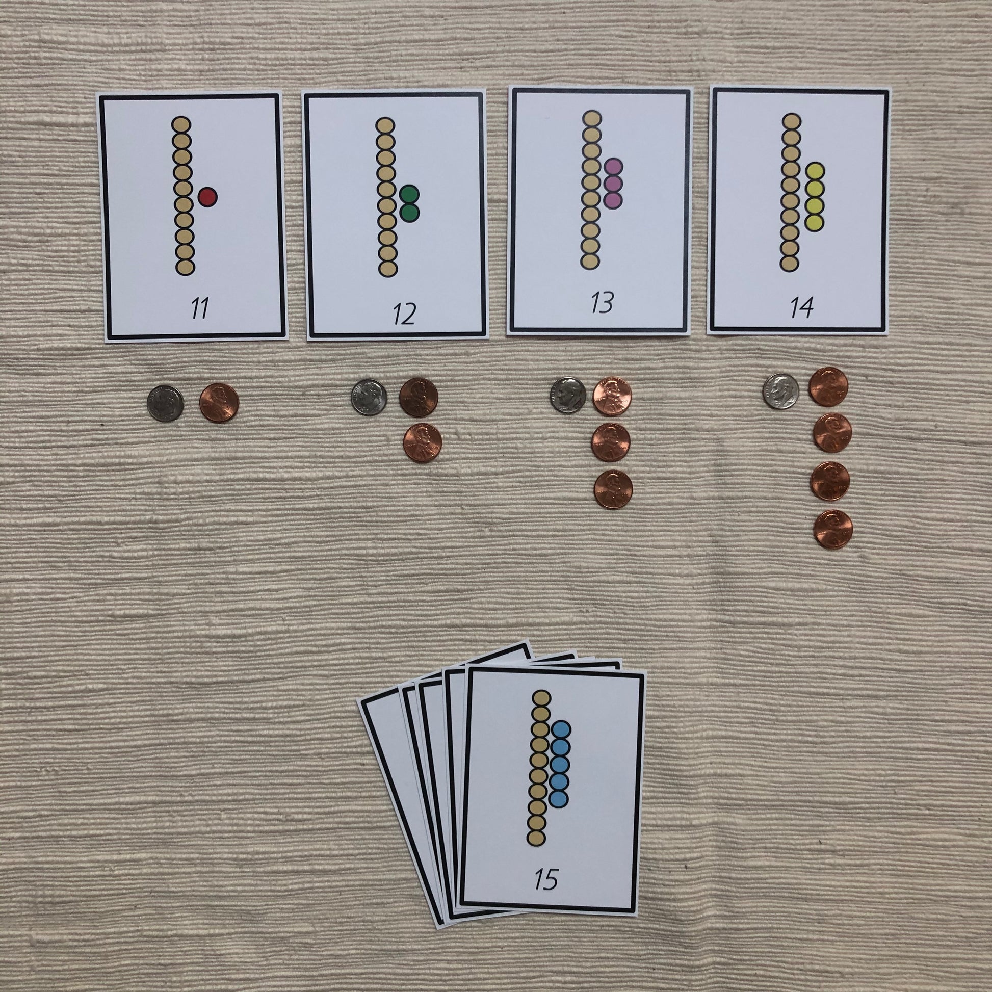 US Money Colored Bead to coin Match 11-19 - montessorikiwi